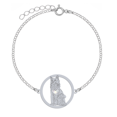 Bransoletka z Kotem Afrodyty srebro GRAWER GRATIS - MEJK Jewellery