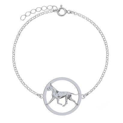 Silver Great Dane engraved bracelet - MEJK Jewellery