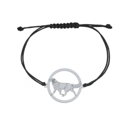 Bransoletka z psem Płochaczem Holenderskim sznurek GRAWER GRATIS - MEJK Jewellery