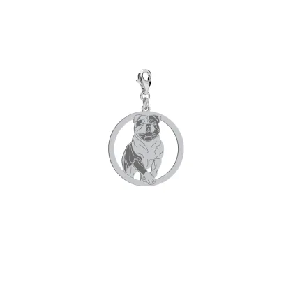 Charms z psem grawerem American Bulldog srebro - MEJK Jewellery