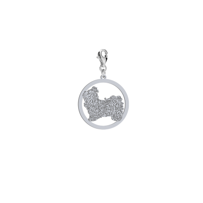 Charms z psem grawerem Bolonka Rosyjska srebro - MEJK Jewellery