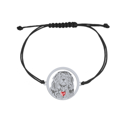 Silver Bergamasco shepherd string bracelet, FREE ENGRAVING - MEJK Jewellery