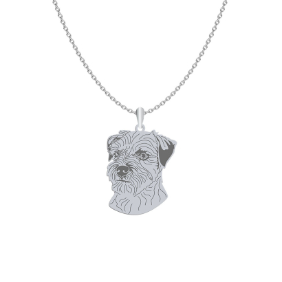 Silver Border Terrier necklace, FREE ENGRAVING - MEJK Jewellery