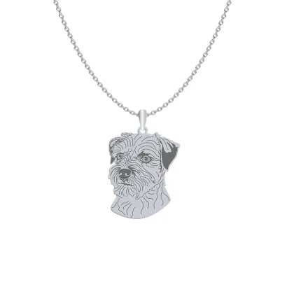 Naszyjnik z psem Border Terrier srebro GRAWER GRATIS - MEJK Jewellery