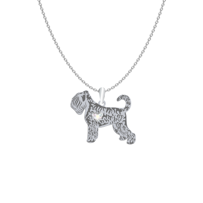 Naszyjnik z psem sercem grawerem Black Russian Terrier srebro - MEJK Jewellery