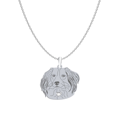 Kooikerhondje engraved necklace with a heart - MEJK Jewellery