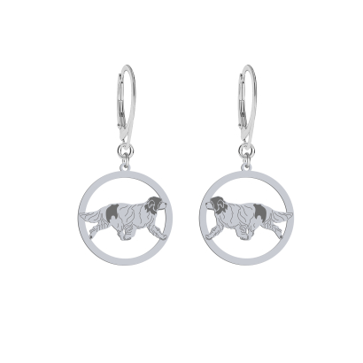 Silver Landseer earrings, FREE ENGRAVING - MEJK Jewellery