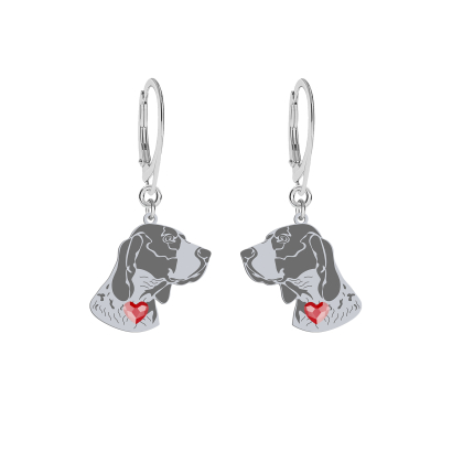Silver Braque d'Auvergne engraved earrings - MEJK Jewellery
