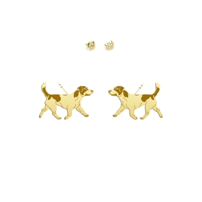 Pozłacane kolczyki wkrętki Jack Russell Terrier Krótkowłosy - MEJK Jewellery