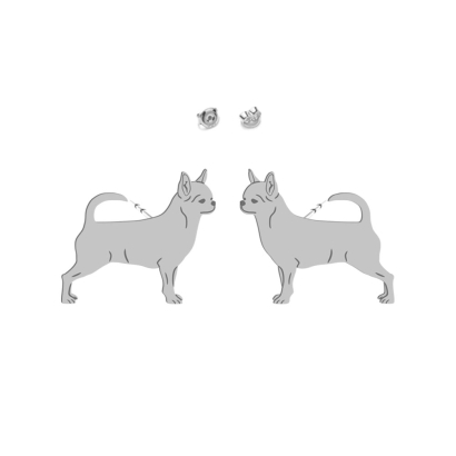 Kolczyki z psem Chihuahua Krótkowłosa srebro - MEJK Jewellery