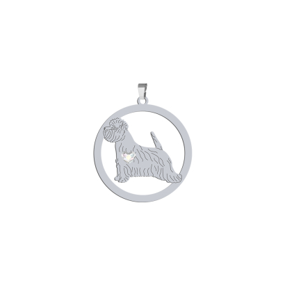 Silver West highland white terrier engraved pendant with a heart - MEJK Jewellery