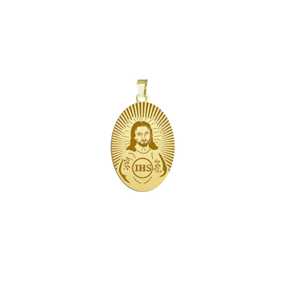 Medalik Pozłacany Pan Jezus GRAWER GRATIS