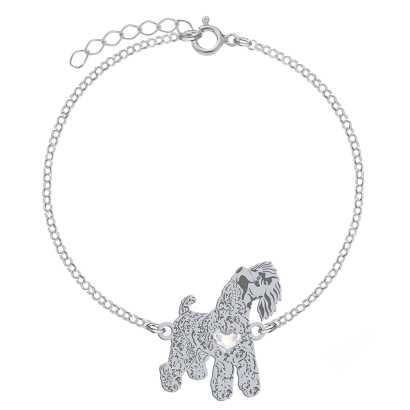Bransoletka z psem Kerry Blue Terrier srebro GRAWER GRATIS - MEJK Jewellery