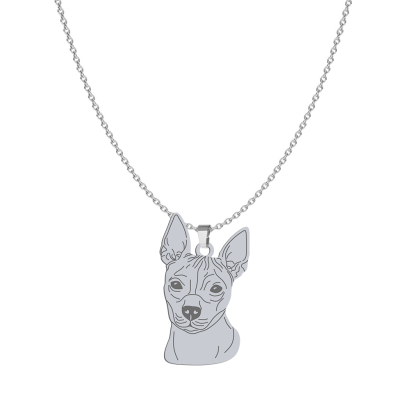 Naszyjnik z psem grawerem American Hairless Terrier srebro - MEJK Jewellery