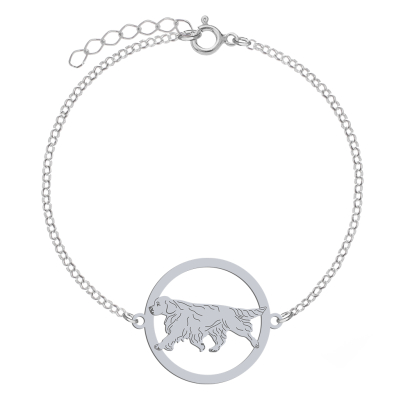 Silver Clumber Spaniel bracelet, FREE ENGRAVING - MEJK Jewellery