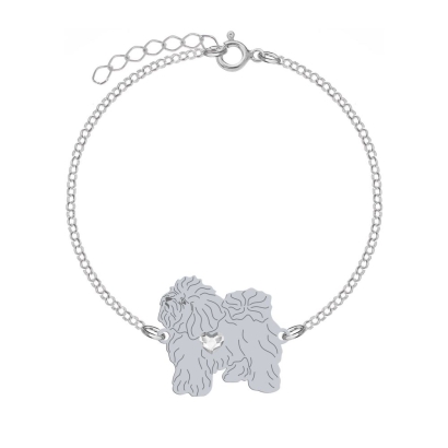 Silver Bichon Bolognese Dog bracelet FREE ENGRAVING - MEJK Jewellery