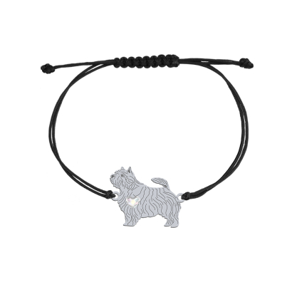 Silver Norwich Terrier string bracelet, FREE ENGRAVING - MEJK Jewellery