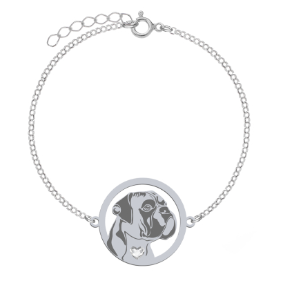 Silver German Boxer engraved bracelet - MEJK Jewellery