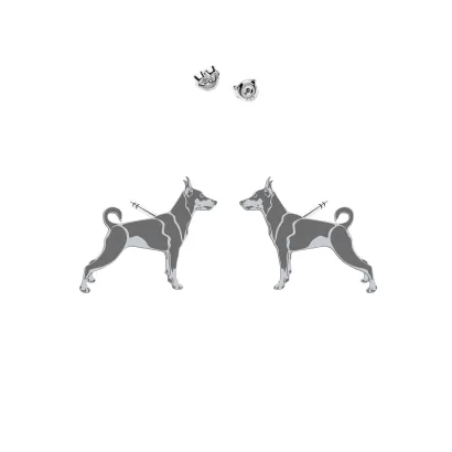Kolczyki z psem Pinczer Miniaturowy srebro - MEJK Jewellery