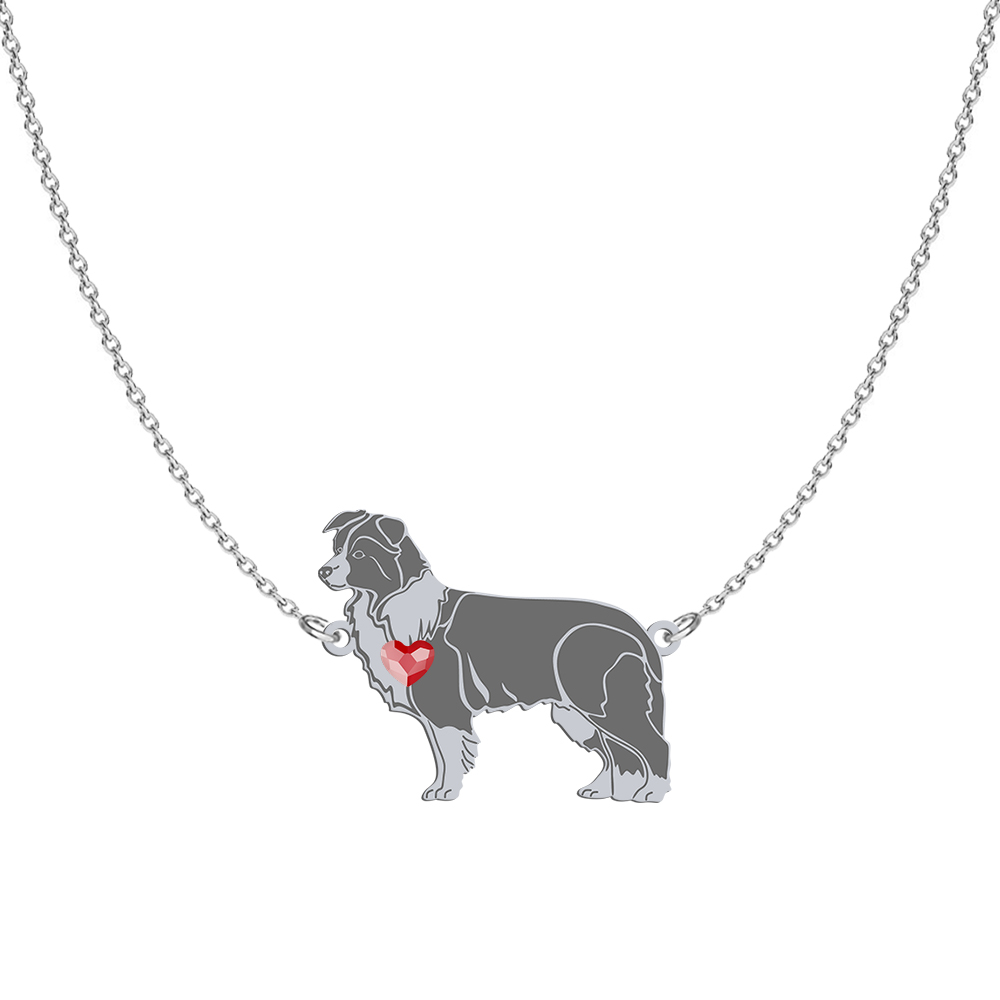Silver Border Collie engraved necklace - MEJK Jewellery