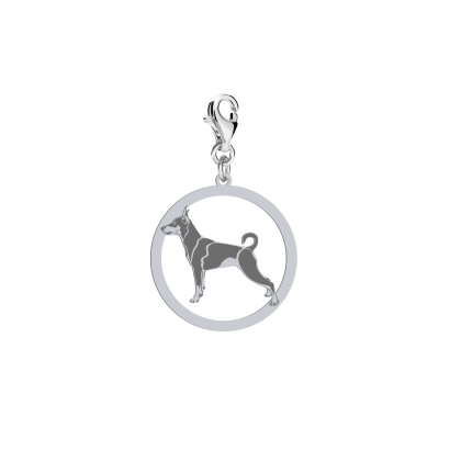 Charms z psem Miniature Pinscher Dog Breed srebro GRAWER GRATIS - MEJK Jewellery