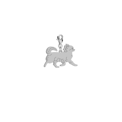 Silver Long-haired Chihuahua charms, FREE ENGRAVING - MEJK Jewellery