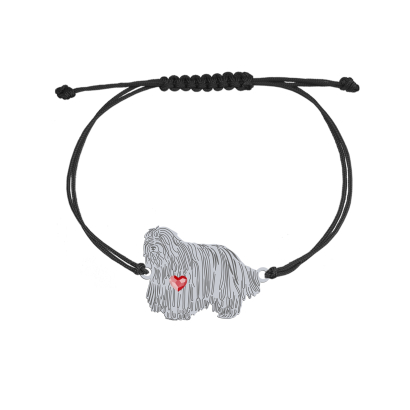 Silver Bergamsco shepherd string bracelet, FREE ENGRAVING - MEJK Jewellery