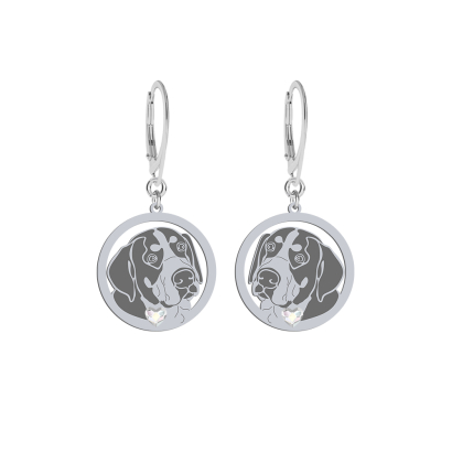 Silver Greater Swiss Mountain Dog earrings with a heart, FREE ENGRAVING - MEJK Jewellery