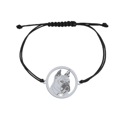 Silver Chongqing Dog string bracelet with a heart, FREE ENGRAVING - MEJK Jewellery