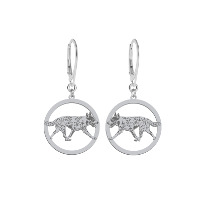 Kolczyki z psem grawerem Australian Cattle Dog srebro - MEJK Jewellery