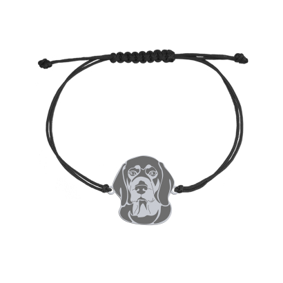 Bransoletka Alpejski Gończy Krótkonożny srebro sznurek GRAWER GRATIS - MEJK Jewellery