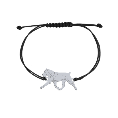 Silver Cane Corso string bracelet, FREE ENGRAVING - MEJK Jewellery