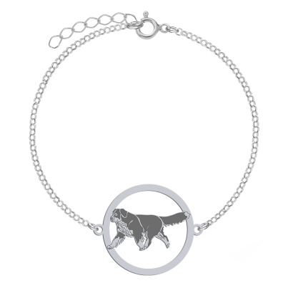 Silver Bernese Mountain Dog engraved bracelet - MEJK Jewellery
