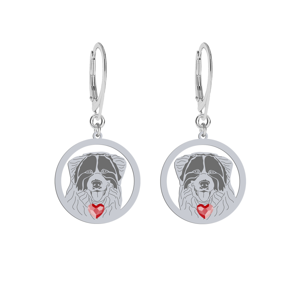 Silver Tornjak engraved earrings with a heart - MEJK Jewellery