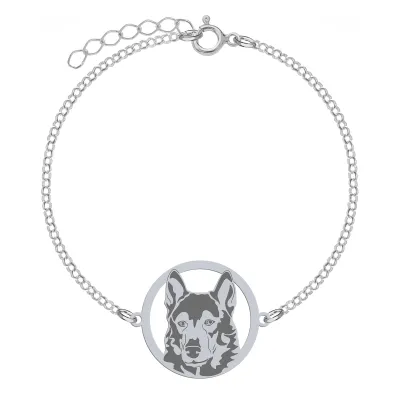 Bransoletka z psem Łajka Zachodniosyberyjska srebro GRAWER GRATIS - MEJK Jewellery