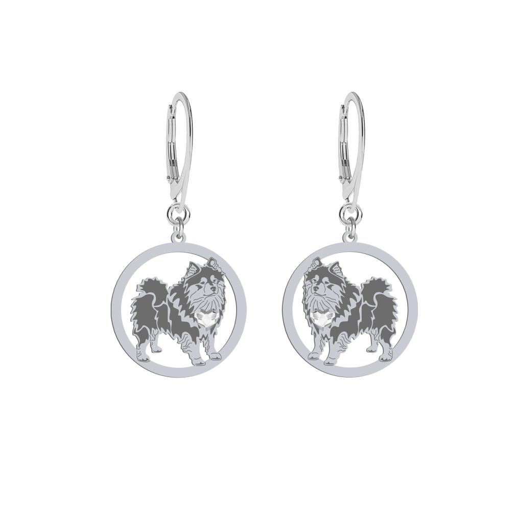 Silver Finnish Lapphund engraved earrings - MEJK Jewellery