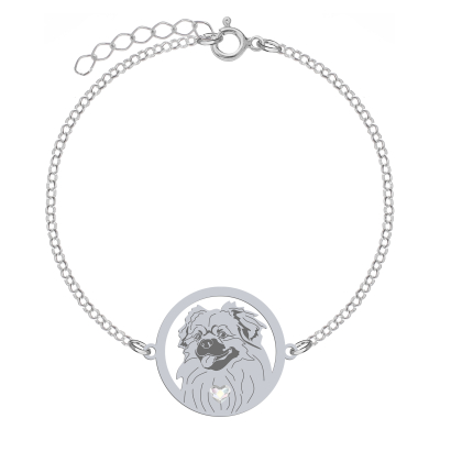 Bransoletka z psem grawer Tibetan Spaniel srebro - MEJK Jewellery