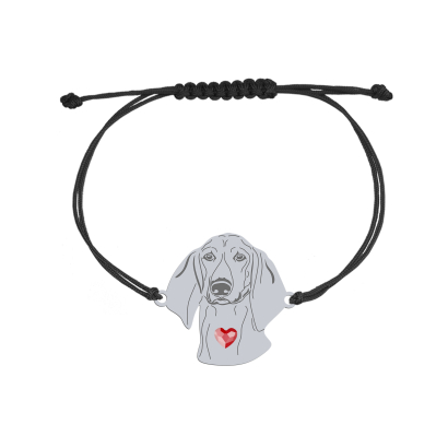 Silver Poitevin string bracelet with a heart, FREE ENGRAVING - MEJK Jewellery
