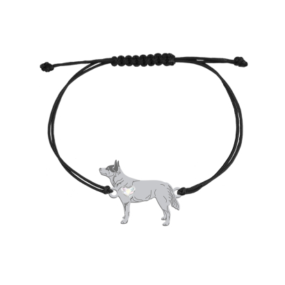 Bransoletka Australijski Pies Pasterski srebro sznurek GRAWER GRATIS - MEJK Jewellery