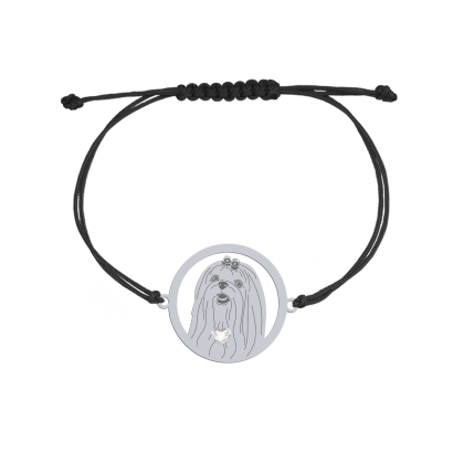 Silver Maltese string bracelet, FREE ENGRAVING - MEJK Jewellery