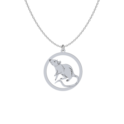 Naszyjnik Srebrny ze Szczurem Domowym GRAWER GRATIS - MEJK Jewellery