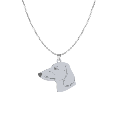 Silver Short-haired dachshund necklace, FREE ENGRAVING - MEJK Jewellery