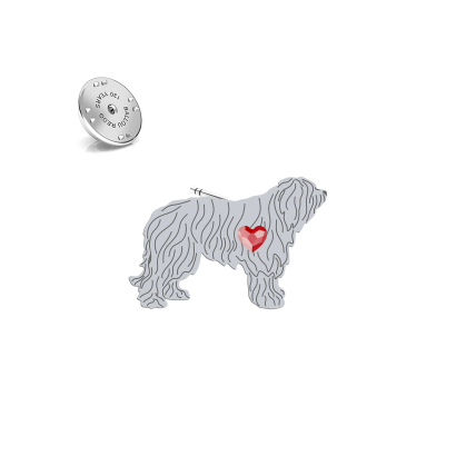 Silver South Russian Shepherd Dog jewellery pin - MEJK Jewellery