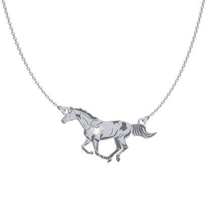 Silver Thoroughbred Horse necklace, FREE ENGRAVING - MEJK Jewellery