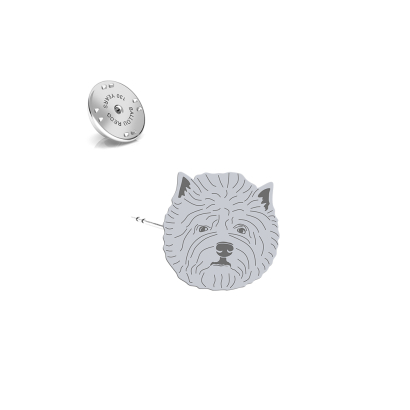 Silver West highland white terrier pin with a heart - MEJK Jewellery