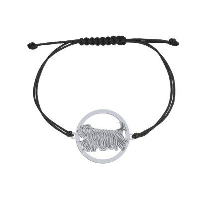 Silver Bergamasco shepherd string bracelet, FREE ENGRAVING  - MEJK Jewellery