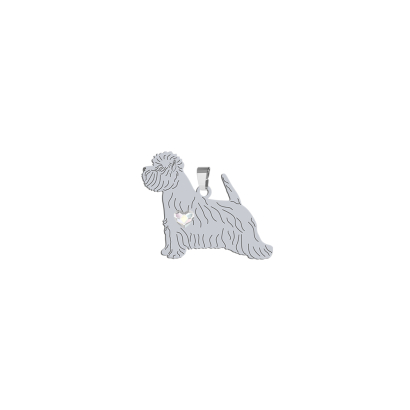 Silver West highland white terrier engraved pendant with a heart - MEJK Jewellery