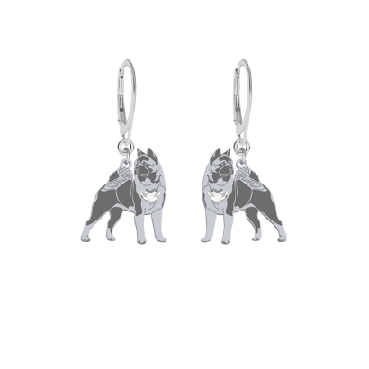 Kolczyki z psem Akita Amerykańska srebro GRAWER GRATIS - MEJK Jewellery