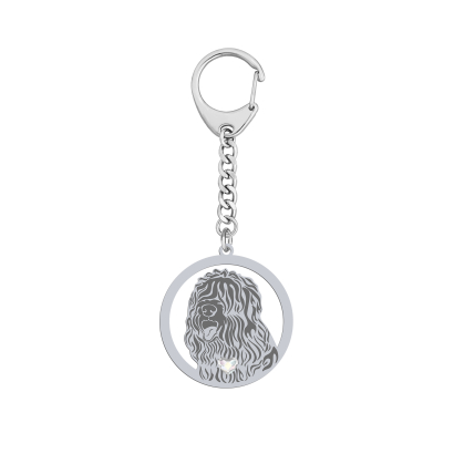 Silver Black Russian Terrier keyring, FREE ENGRAVING - MEJK Jewellery