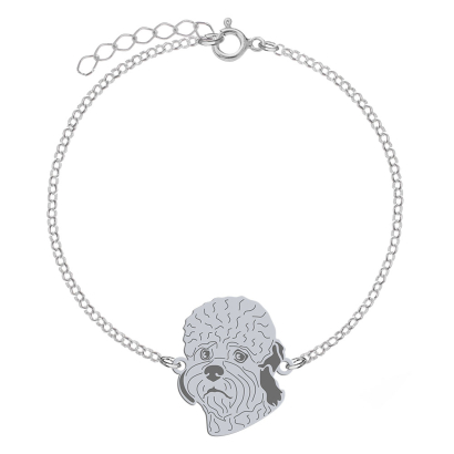 Bransoletka z psem Dandie Dinmont Terrier srebro GRAWER GRATIS - MEJK Jewellery